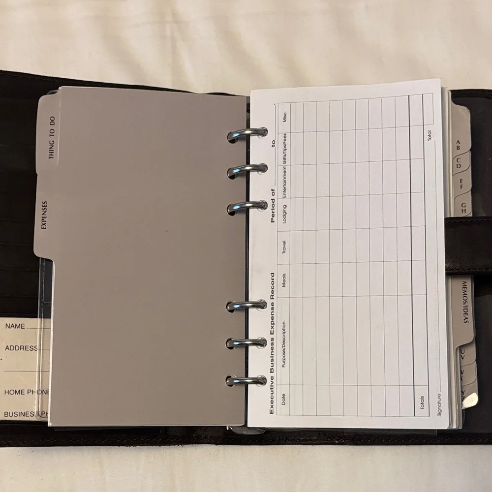 Elegant Black Leather Planner